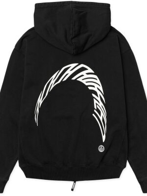 Warp Acid Zip läcker Hoodie för herr i tvättad svart.