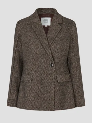 Emi Figurnära tweed-look kavaj i en mjuk ullblandning
